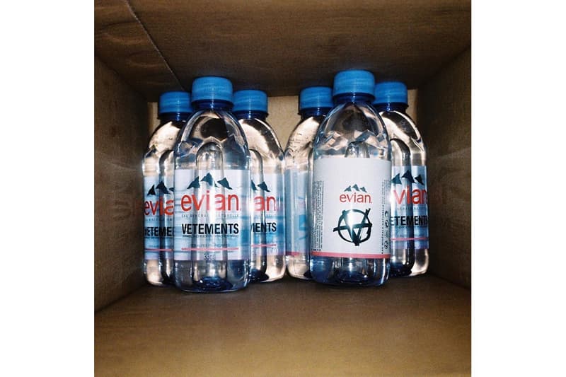 Vetements ヴェトモン Evian エヴィアン Water コラボ ウォーター Collab Reveal Announcement Release Info 限定 ボトル