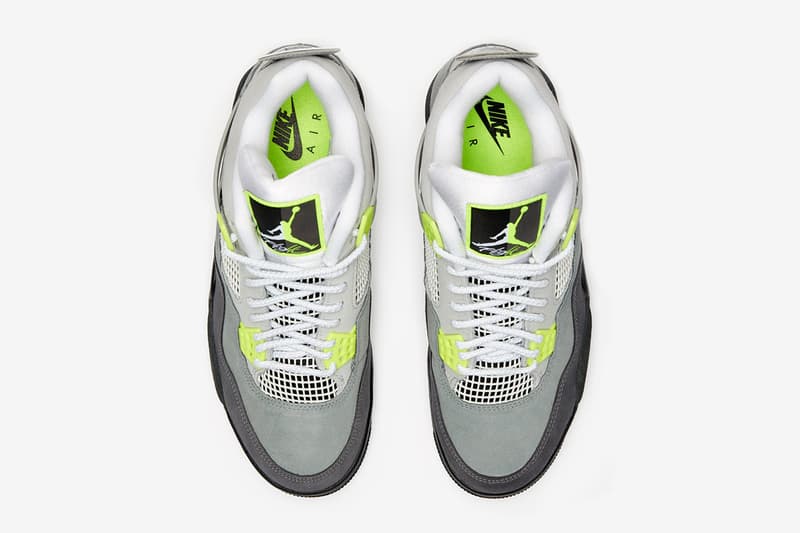 エアマックス95 エアジョーダン4  95 ネオン Air Max 95 の OG カラーを纏った Air Jordan 4 “’95 Neon” 発売 Air Jordan 4 Neon Air Max 95 Release Date Nike AM95 Sneaker Sneakers Jumpman Brand Retro Running Basketball Michael Jordan Nike HYPEBEAST Footwear Drop