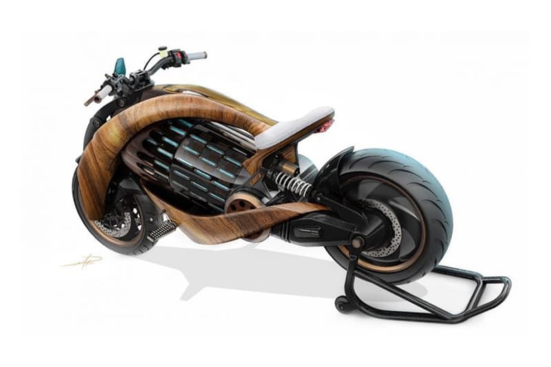フランスのバイクメーカー Newron Motors が木製の電動バイクを発表 newron motors french france ev 1 motorcycle electric ev wood wooden bike battery motor concept limited edition