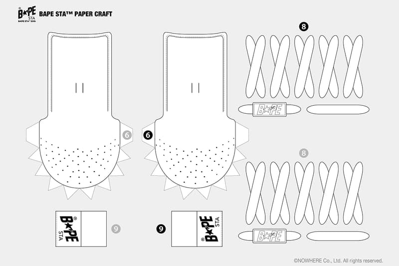 べイプ ベイプスタ BAPE®️ から定番スニーカー BAPE STA™ のペーパークラフト用の図面が無料ダウンロード可能に