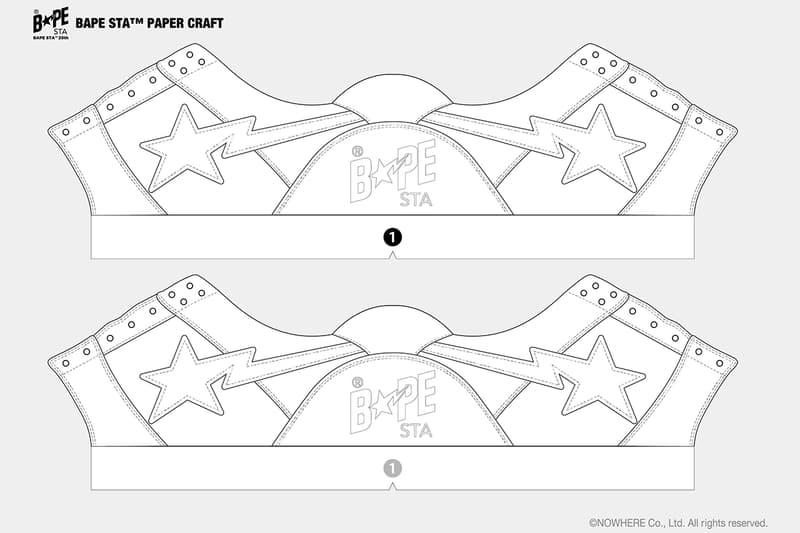 べイプ ベイプスタ BAPE®️ から定番スニーカー BAPE STA™ のペーパークラフト用の図面が無料ダウンロード可能に