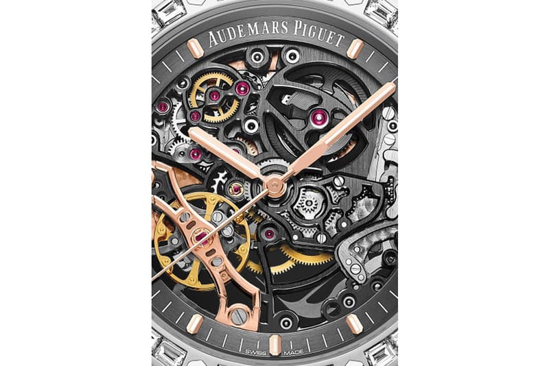 オーデマピゲ ロイヤル オーク Audemars Piguet から ベゼルに32個のバゲットカットダイヤモンドを配した新作 Royal Oak が登場 Audemars Piguet Baguette Royal Oak Double Balance Wheel Openworked 15412BC.ZZ.1220BC.01 Openworked AP watches Swiss le Brassus diamonds gold watch
