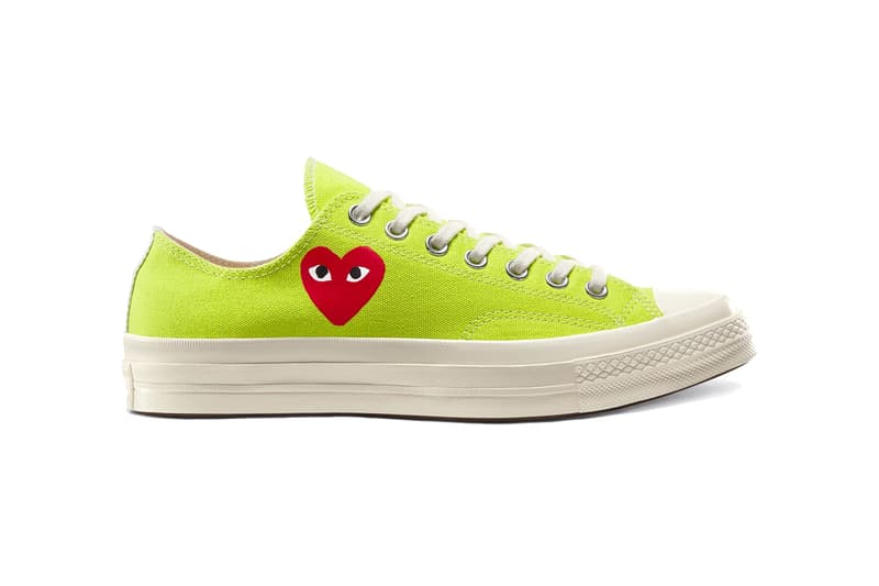 プレイ コムデギャルソン PLAY CDG x コンバースからChuck 70の新色が登場 comme des garcons play converse chuck taylor 70 high low bright green blue pink heart release date info photos price collaboration sneaker spring 2020 dover street market april 2