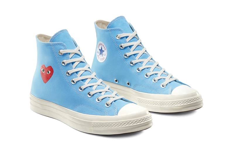 プレイ コムデギャルソン PLAY CDG x コンバースからChuck 70の新色が登場 comme des garcons play converse chuck taylor 70 high low bright green blue pink heart release date info photos price collaboration sneaker spring 2020 dover street market april 2