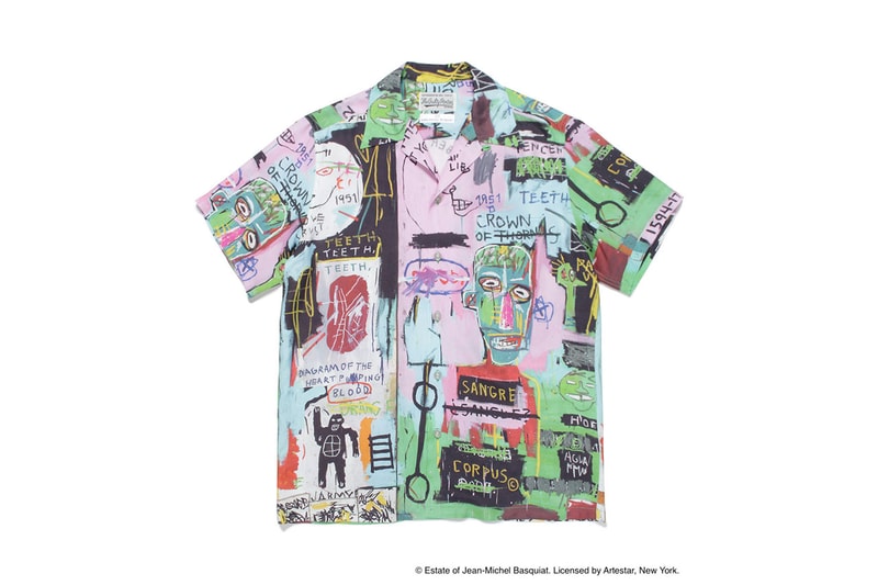 ワコマリア WACKO MARIA がジャン＝ミシェル・バスキアのアート作品を全面プリントしたハワイアンシャツをリリース Jean Michel Basquiat WACKO MARIA Hawaiian Shirts menswear streetwear spring summer 2020 collection button ups short sleeves In Italian 1983  untitled 1984 Three Kings painting collaborations japanese designer 