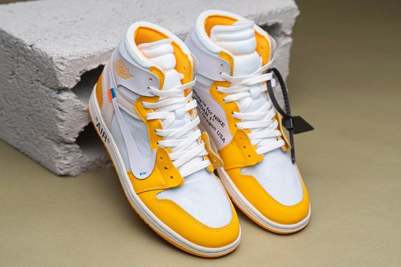 オフホワイト エアジョーダン 1 “カナリア イエロー” Off-White™ x Air Jordan 1 “Canary Yellow” はリリース間近？ Off White Air Jordan 1 Canary Yellow Detailed Look Info Buy Price Date Virgil Abloh on feet