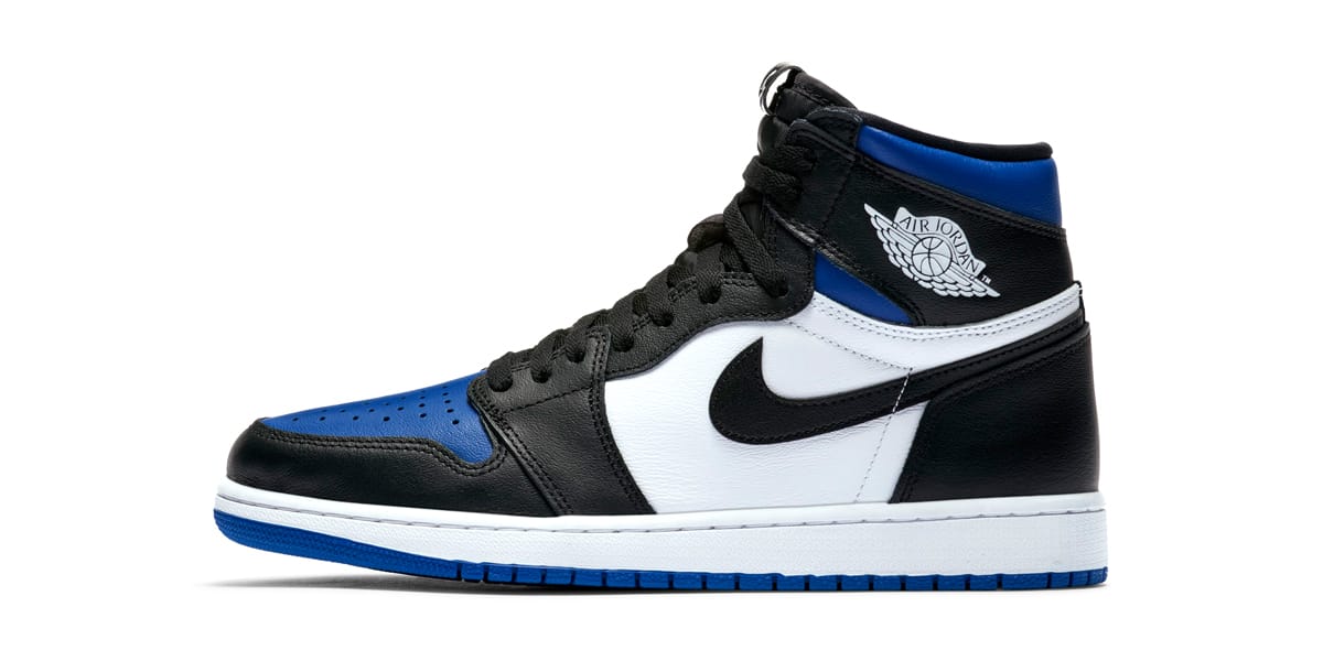 black and blue and white jordan 1