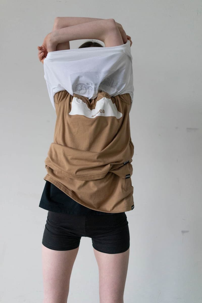 アウトドアプロダクツ ズッカ が初コラボでバッグとTシャツをリリース Zucca x Outdoor Products Collection Collab T-shirts Standard Asymmetric Diagonal Cut Neon Orange Black Light Brown Duffels Rucksacks "452U" "231LRG" "Konbu-N" Nylon backpack