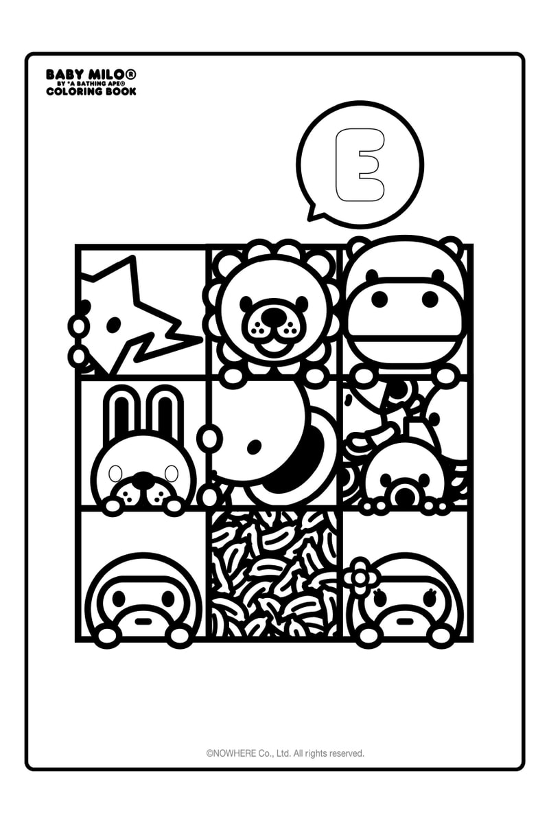 BAPE® ア・ベイジング・エープ の人気キャラクター“BABY MILO®”の塗り絵が登場 