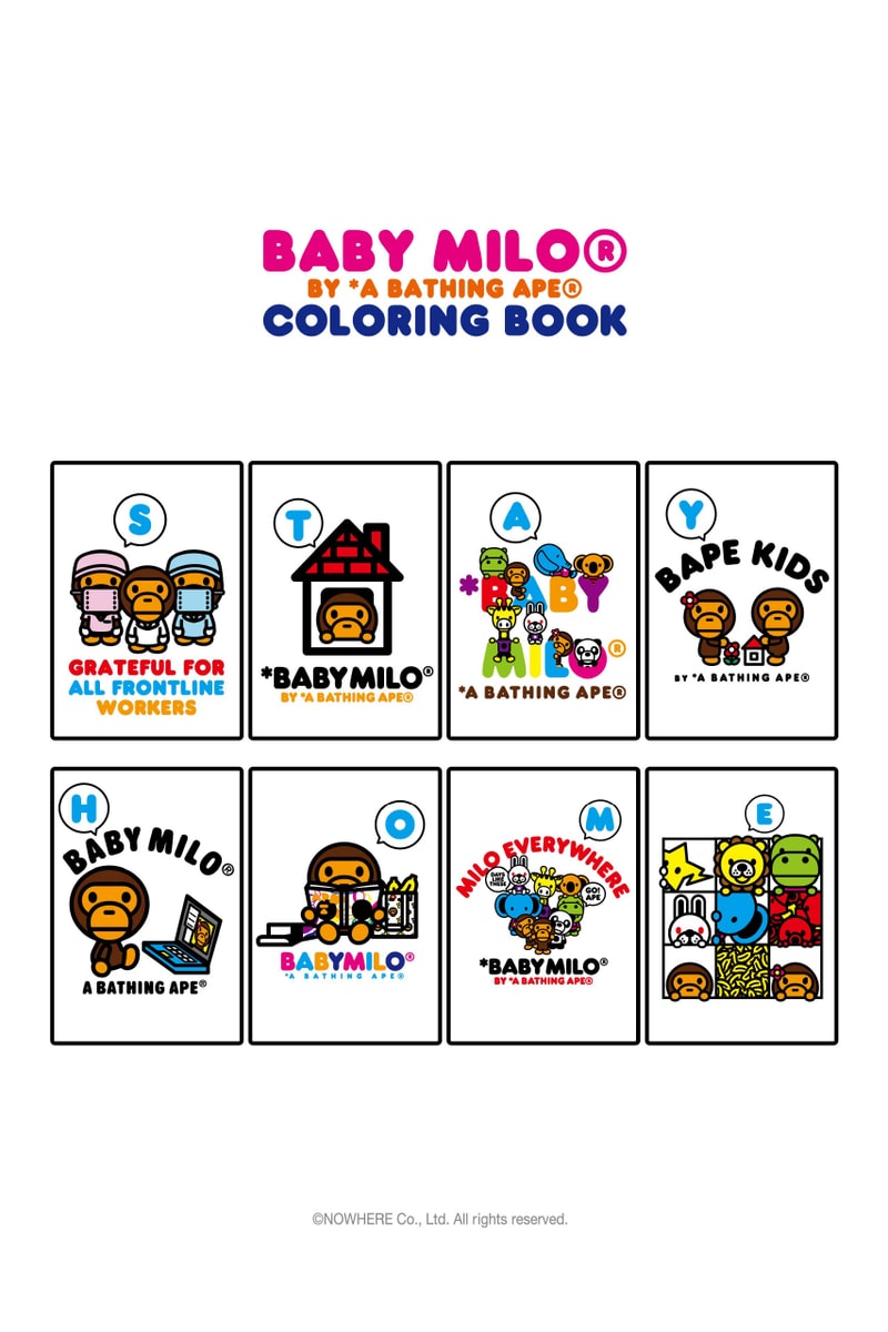 BAPE® ア・ベイジング・エープ の人気キャラクター“BABY MILO®”の塗り絵が登場 