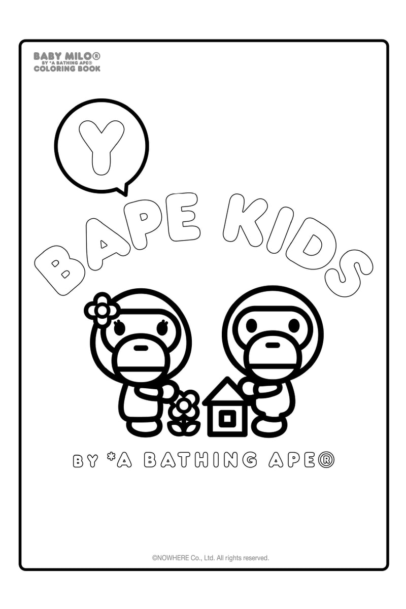 BAPE® ア・ベイジング・エープ の人気キャラクター“BABY MILO®”の塗り絵が登場 