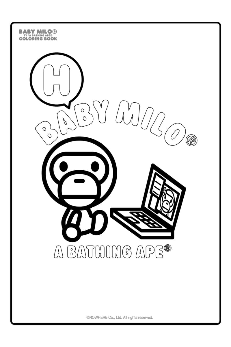 BAPE® ア・ベイジング・エープ の人気キャラクター“BABY MILO®”の塗り絵が登場