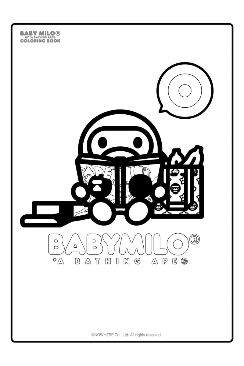 BAPE® ア・ベイジング・エープ の人気キャラクター“BABY MILO®”の塗り絵が登場