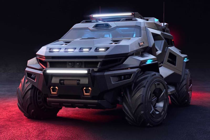 サイバー感の漂う近未来的な装甲SUVのビジュアルが公開 ARMORTRUCK bulgarian concept artist Milen Ivanov survival vehicle steel titanium Kevlar carbon fiber bulletproof wheels