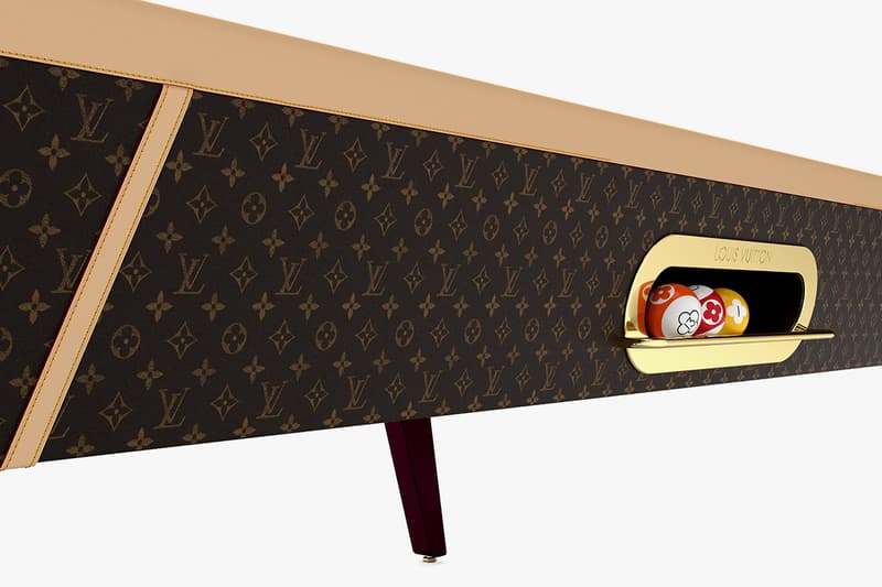 Louis Vuitton からカスタマイズ可能なモノグラム柄を施した高品質な仕様のビリヤード台が登場 louis vuitton billiards set made to order release information details homeware pool snookeer balls cue table buy cop purchase order