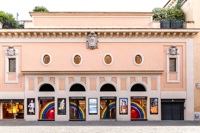 Louis Vuitton が従業員や子供たちを動員したアートプロジェクト“The Rainbow Project”を始動 Louis Vuitton The Rainbow Project Window Designs Paris Madrid Rome Frankfurt Madrid Milan Rainbows Drawings Animations Local
