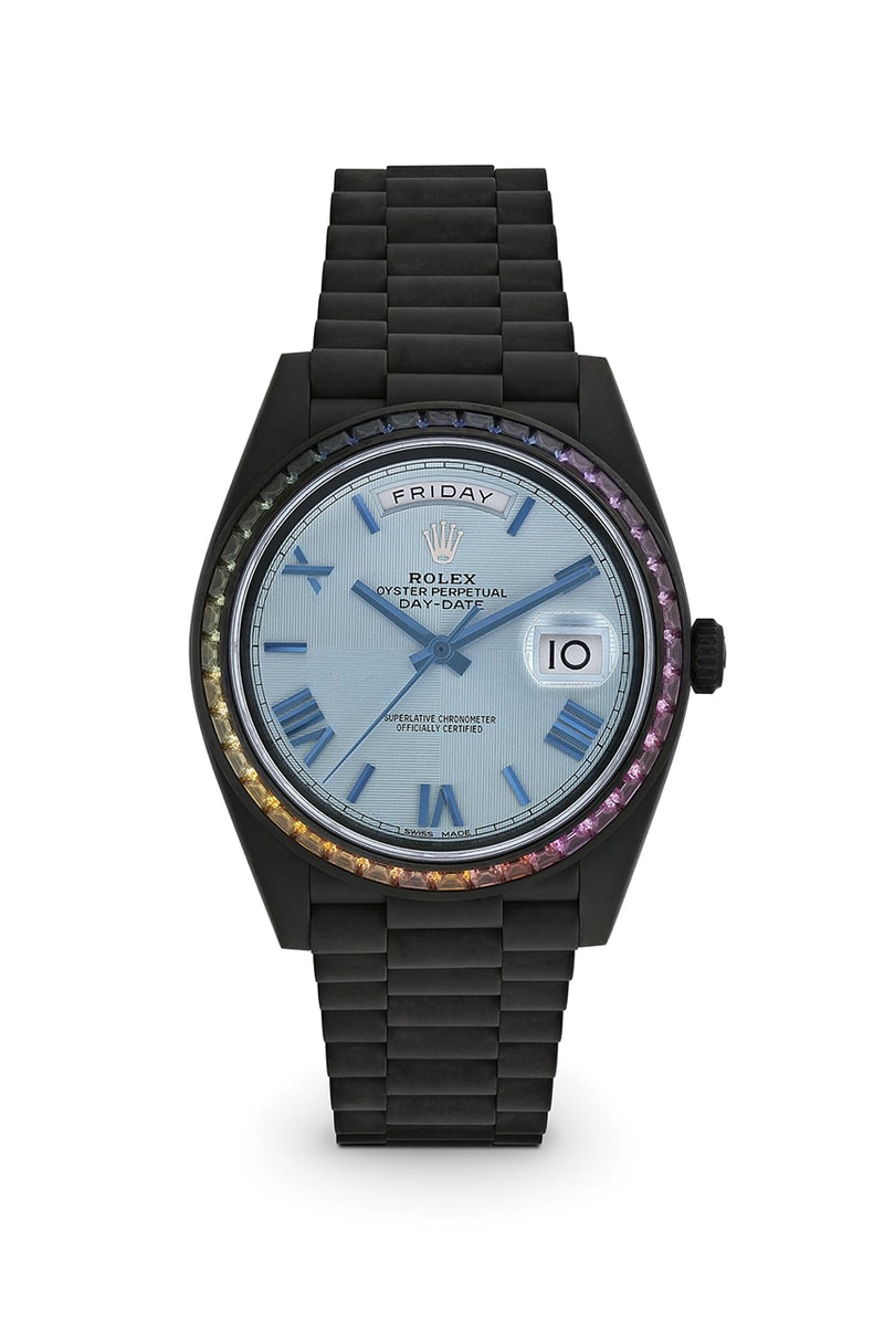 MAD Paris より色鮮やかな Rolex Day-Date と Datejust 41 のカスタムウォッチ2型が登場 MAD Paris Rolex Day-Date Blue Dial, Sapphire Bezel (Black) Rolex Datejust 41 With Ghost Dial (Blue) Release Information Watches Expensive Luxury Dover Street Market London DSM
