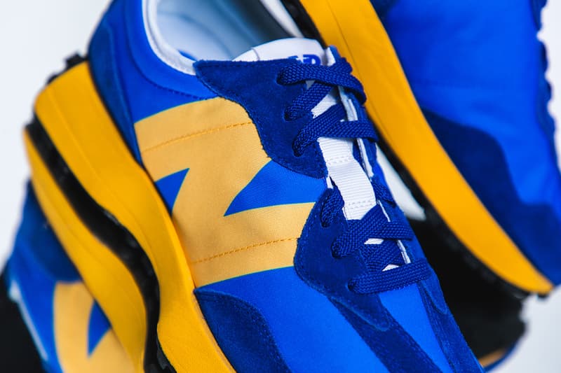 ニューバランス “レトロ・ランニング”をモダンに再構築した New Balance 327 に新色が登場 New Balance 327 Non-Split Blue Yellow Orange White Red Light Grey Navy Blue Gum Sole Unit Retro Runner Archive Sneaker Release Information Footwear NB Silhouette Closer Look HBX