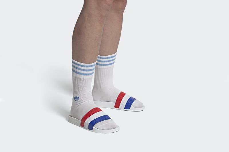 アディダスのアディレッタに国旗柄が登場 adidas adilette country nation flag ss20 britain england france netherlands italy germany spain usa info release