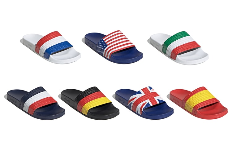 adidas のド定番サンダル Adilette に国旗柄が登場