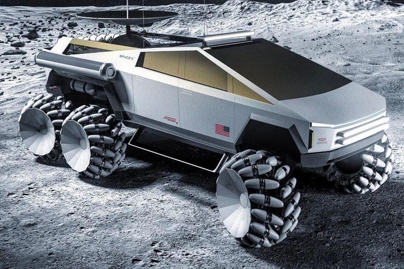月面を走行する近未来的な Tesla Cybertruck が登場？ Charlie Automotive Tesla Cybertruck Lunar Rover Concept renders moon landing rover Tesla Elon Musk cybermoon suvs evs 