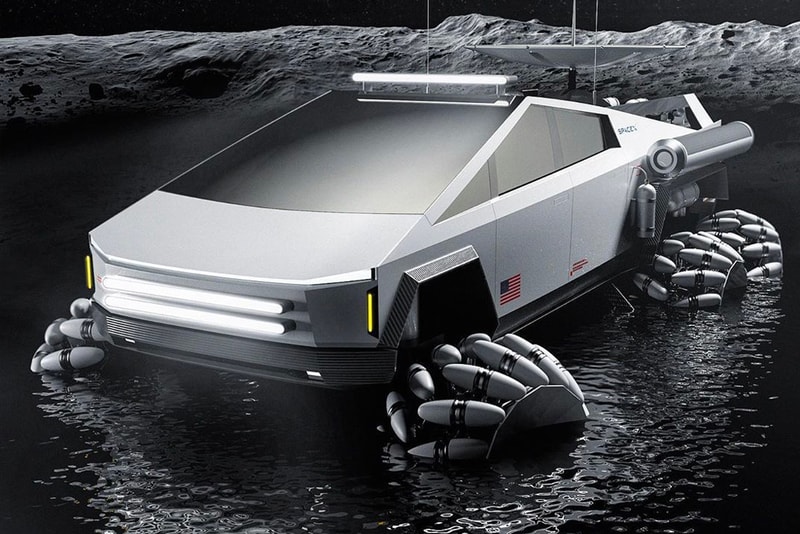月面を走行する近未来的な Tesla Cybertruck が登場？ Charlie Automotive Tesla Cybertruck Lunar Rover Concept renders moon landing rover Tesla Elon Musk cybermoon suvs evs 