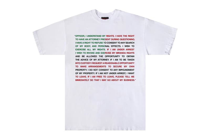 スケートブランド Babylon LA が権利を守る公正な制度を訴える “Rights” Tシャツを発売 babylon la rights tee white black red green charity the bail project black lives matter blm protests lawyer official release date info photos price store list
