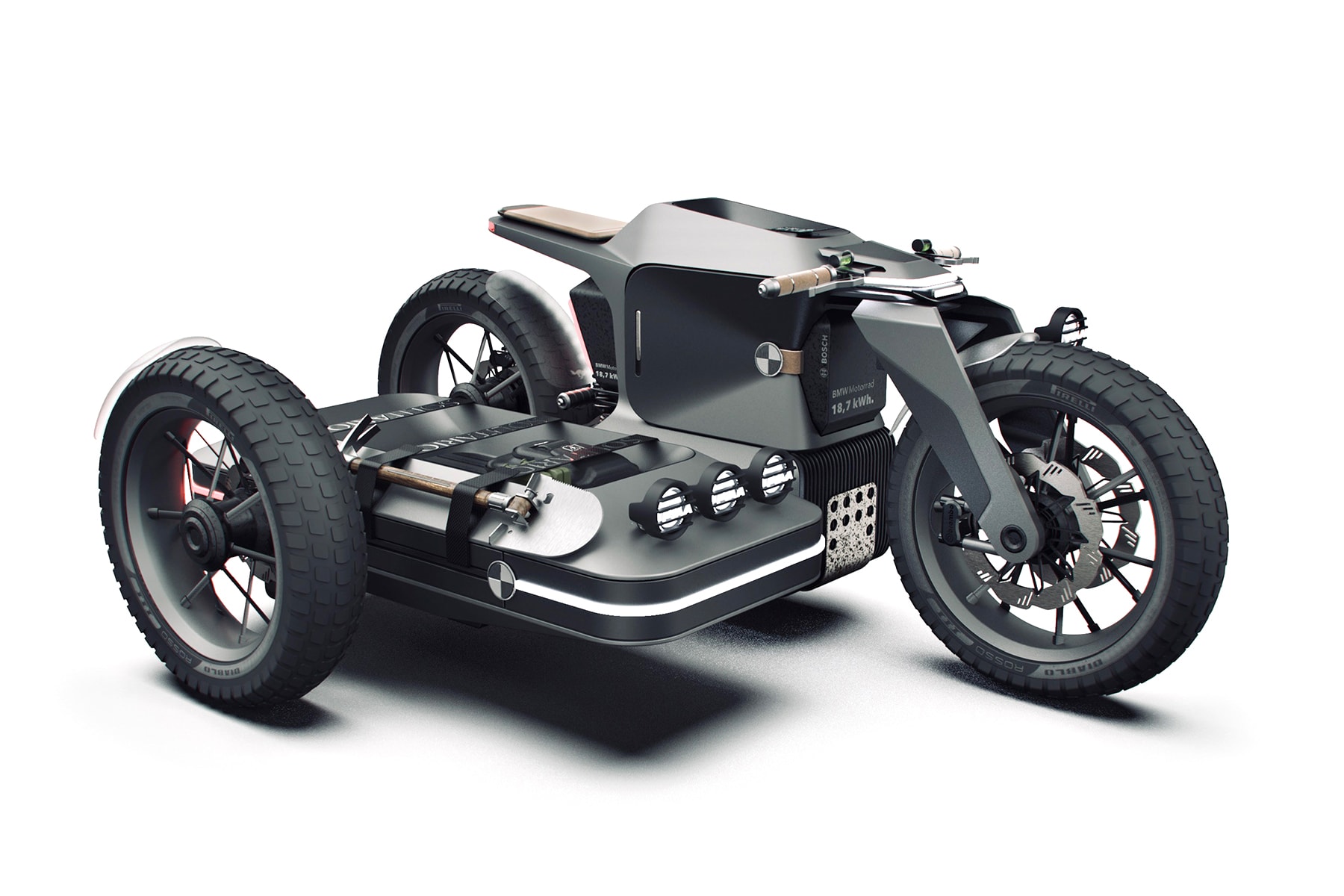 BMW Motorrad × ESMC モデルを再構築したオフロードバイクの近未来的なコンセプトデザインが公開 BMW MOTORRAD ESMC OFF ROAD MOTORCYCLE CONCEPT Iago Valino LED headlamps clearance powered 18 7 kWh battery