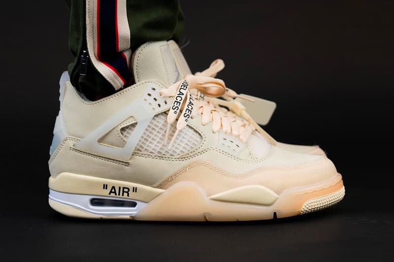 オフホワイト x エアジョーダン Off-White™ x Air Jordan 4 “Sail” にクローズアップ Off White Air Jordan 4 Sail Closer Look CV9388-100 Info Buy Price Date Release Virgil Abloh Muslin White Black WMNS womens