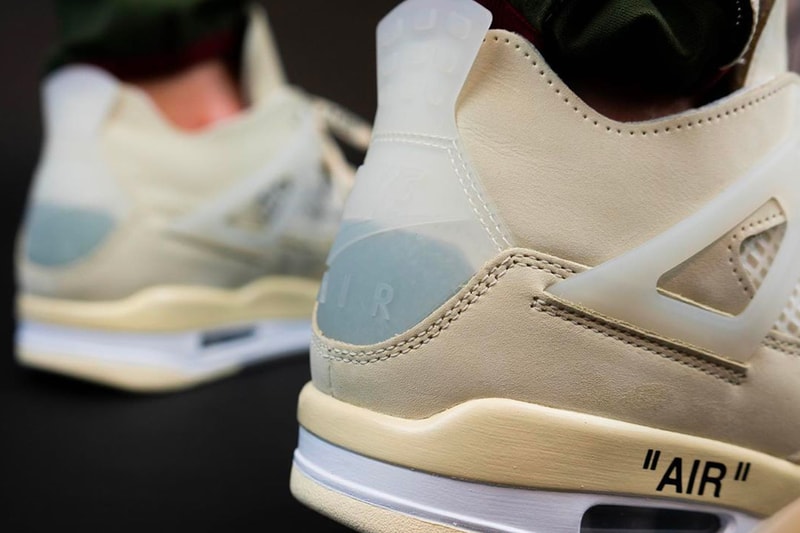 オフホワイト x エアジョーダン Off-White™ x Air Jordan 4 “Sail” にクローズアップ Off White Air Jordan 4 Sail Closer Look CV9388-100 Info Buy Price Date Release Virgil Abloh Muslin White Black WMNS womens