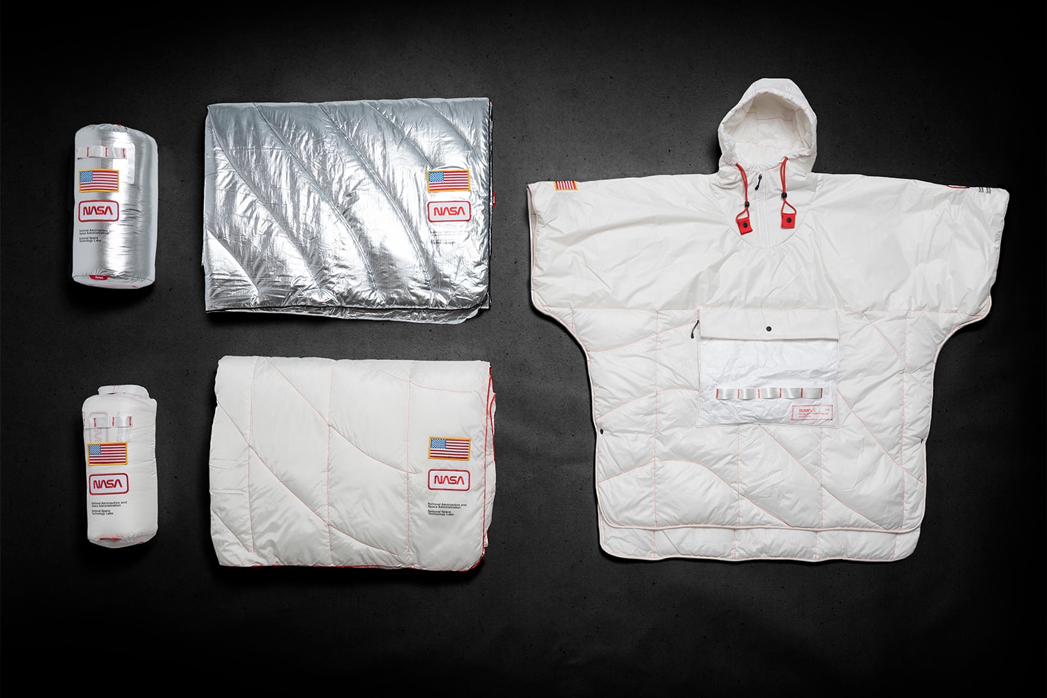 アメリカ発のブランケットブランド Rumpl と NASA がコラボアイテムを発表 Rumpl NASA NanoLoft Puffy Poncho Release Tyvek ripstop Apollo 13 Space travel expedition  outerwear jackets cozy 