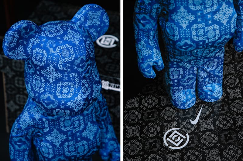 CLOT × Nike × fragment design のコラボ BE@RBRICK 1000% が登場 CLOT Nike Medicom Toy BE@RBRICK Black Silk 1000 Release Info Buy Price