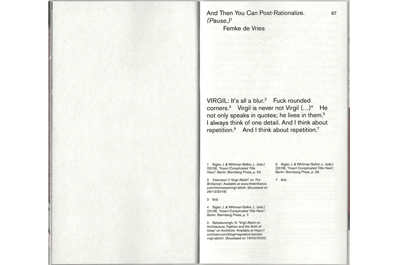 Off-White™️ に焦点を当てた ZINE 『Warehouse Review 001: People Wearing Off-White™』が登場　'People Wearing Off-White™' Zine by Warehouse Review book inside photographs essays criticism fashion industry