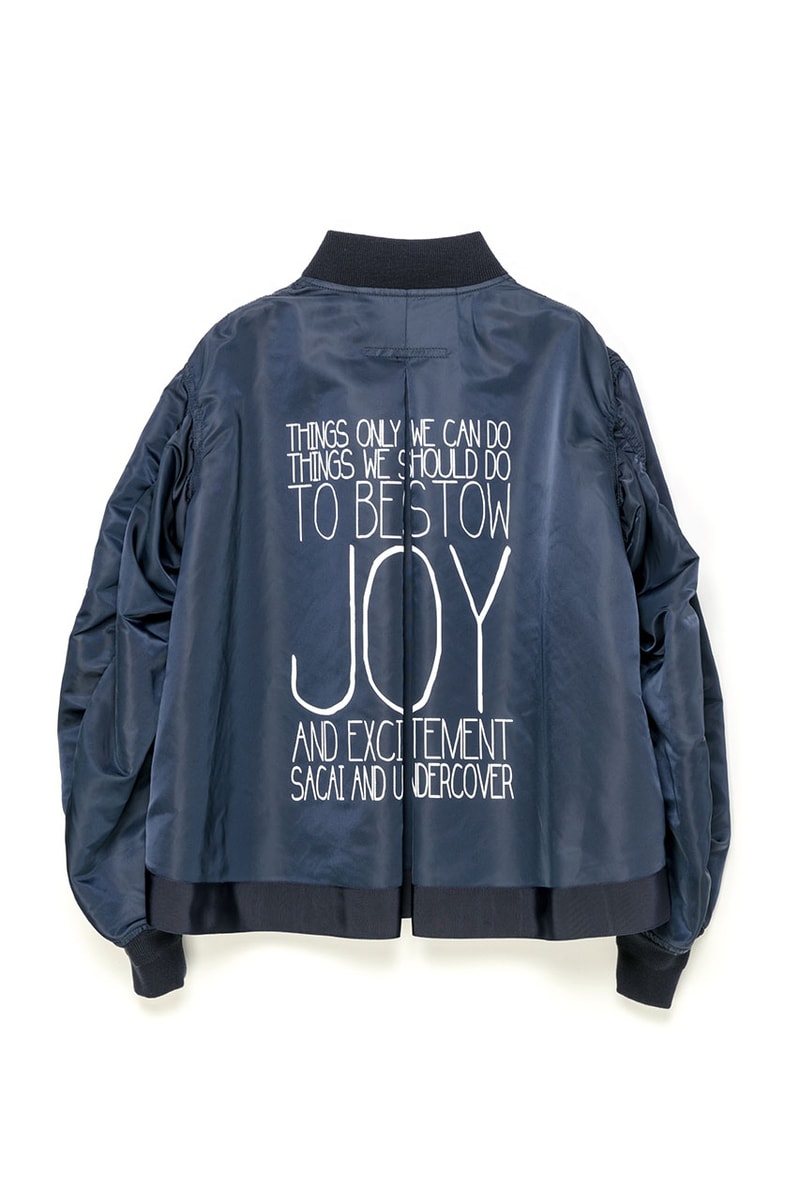 サカイ x アンダーカバー sacai が UNDERCOVER とのコラボレーションによる MA-1 を発売