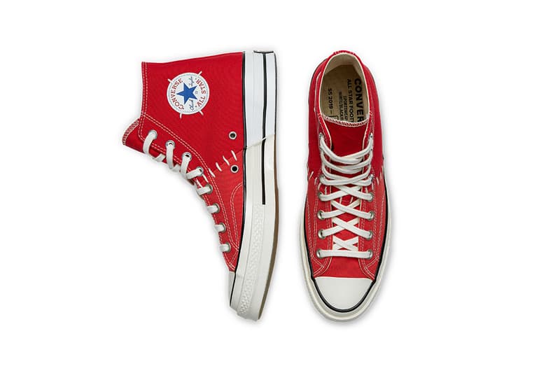 Slam Jam x Converse の最新コラボ Chuck Taylor では新色が登場 Slam Jam x Converse Reconstructed Chuck 70 "Red" "Black" "Egret" Release Information Closer Look Drop Date July 9 Frankenstein Cut-Sew Stitch Footwear Sneaker
