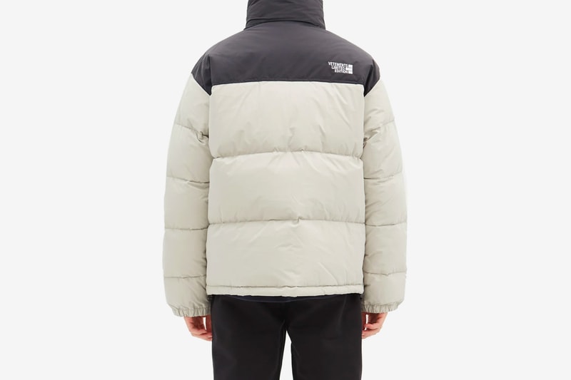 ヴェトモンからノースフェイス的なダウンジャケットが発売 VETEMENTS Padded Down Jacket menswear streetwear fall winter 2020 collection fw20 puffer beige outerwear khaki technical
