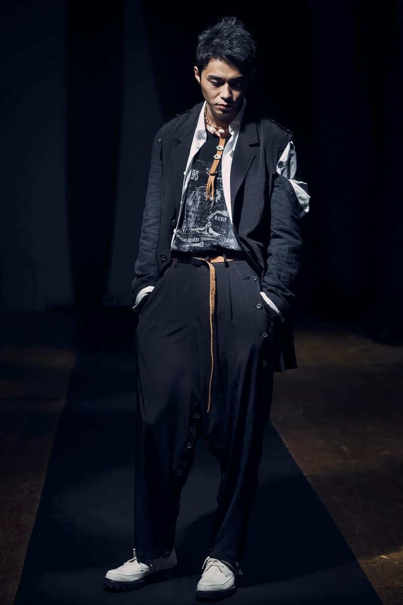 ヨウジヤマモト 2021年春夏コレクション Yohji Yamamoto Spring Summer 2021 Collection Paris Fashion Week runways japanese designer pfw black monochromatic digital
