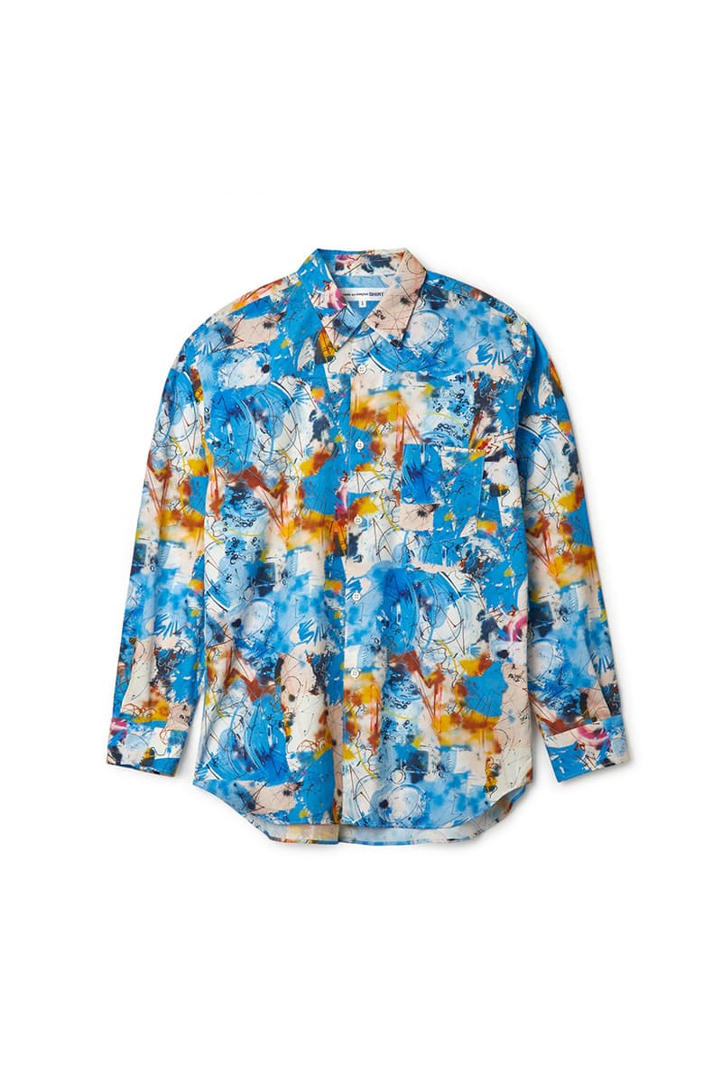 Futura x COMME des GARÇONS SHIRT がコラボコレクションを発表 Futura x COMME des GARÇONS SHIRT Fall/Winter 2020 Collection Collaboration Release Drop Closer Look Shirts Mens Tote Bags Coach Jacket T-Shirts FW20 Rei Kawakubo Graffti Colorful Print