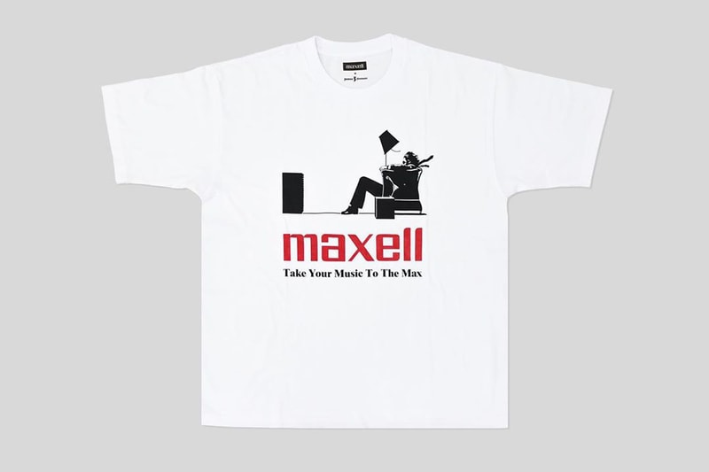 JOURNAL STANDARD と電気メーカー Maxell がコラボTシャツを発表 JOURNAL STANDARD Drops Nostalgic Maxell T-Shirt Collection blown away guy cassette tapes cds music '90s '80s recordings 