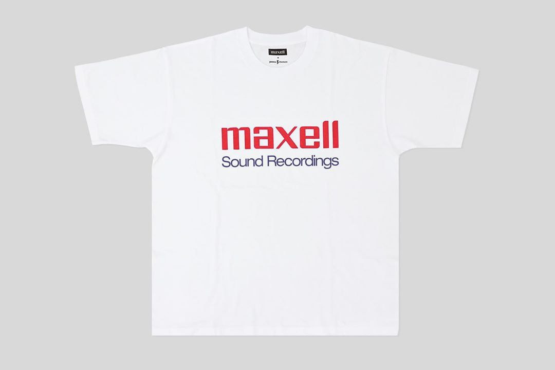 JOURNAL STANDARD と電気メーカー Maxell がコラボTシャツを発表 JOURNAL STANDARD Drops Nostalgic Maxell T-Shirt Collection blown away guy cassette tapes cds music '90s '80s recordings 