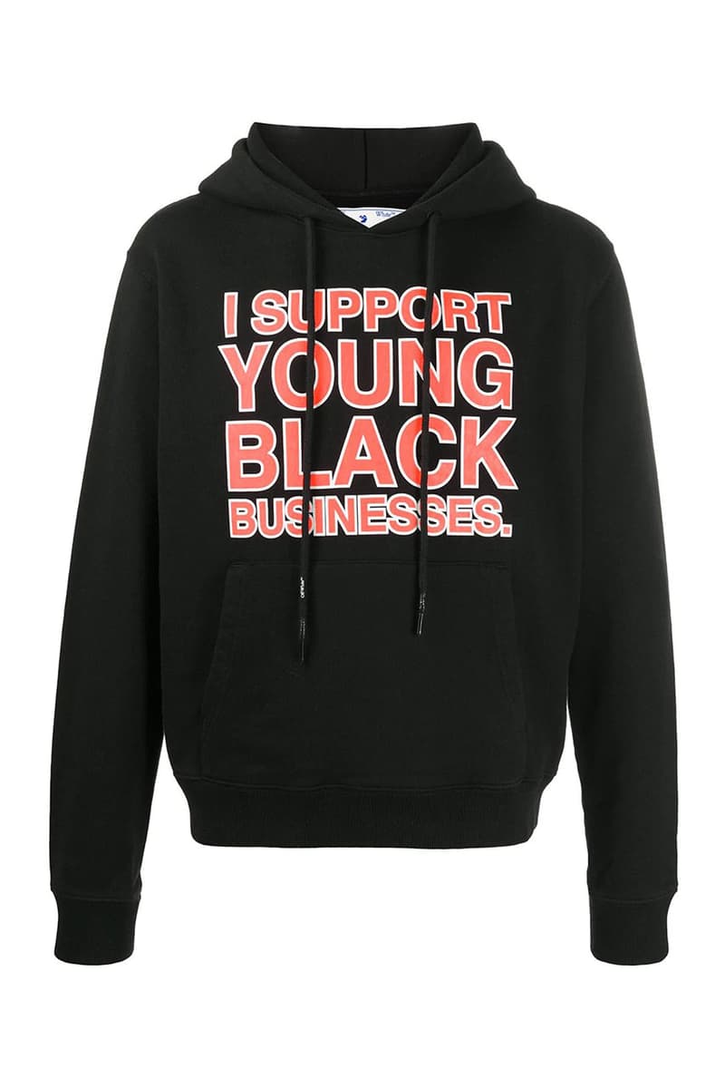 Off-White™️ がチャリティーを目的に新たなプロジェクト “I Support Young Black Businesses”を始動 Off-White™ "Support Young Black Businesses" Hoodie tee shirt charity design release date info buy colorway chicago cred virgil abloh