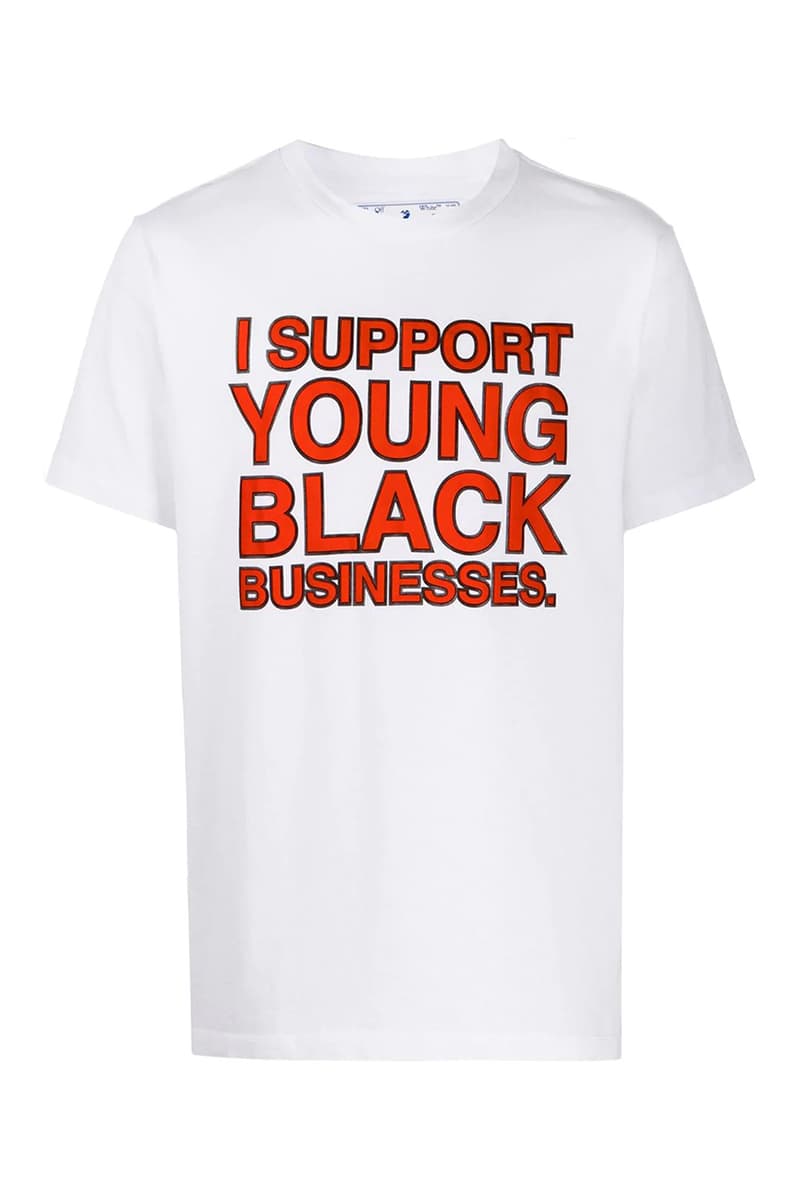 Off-White™️ がチャリティーを目的に新たなプロジェクト “I Support Young Black Businesses”を始動 Off-White™ "Support Young Black Businesses" Hoodie tee shirt charity design release date info buy colorway chicago cred virgil abloh
