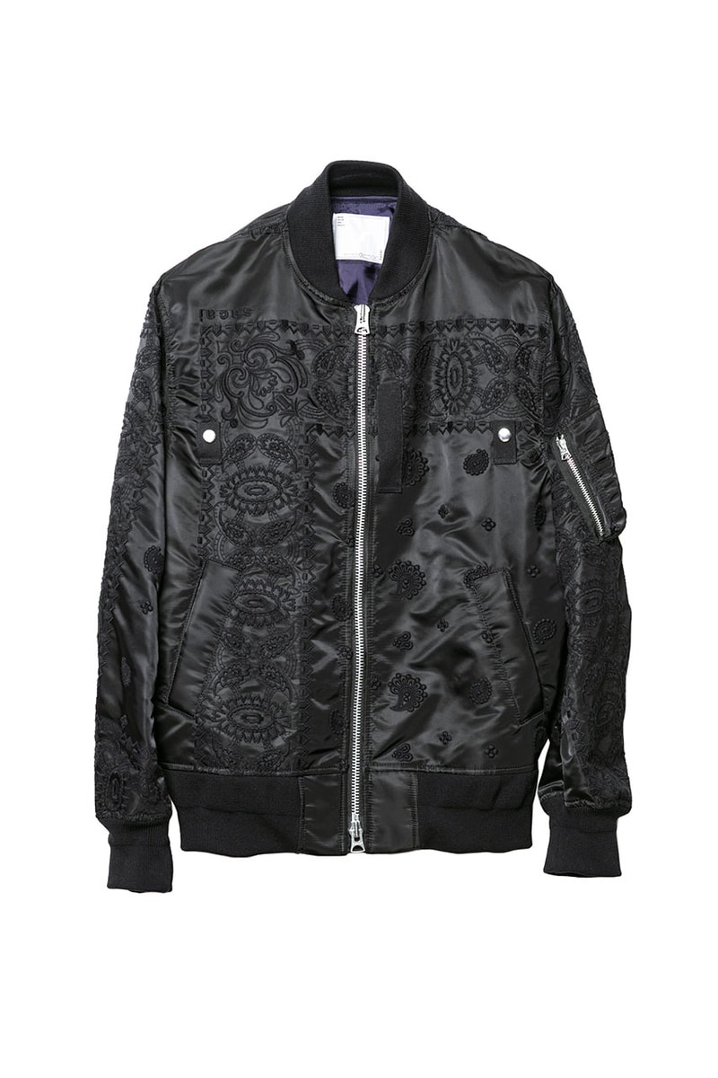 サカイ ジェム ドーバー 銀座 DOVER STREET MARKET GINZA DSM 限定展開の sacai gem からペイズリー柄を刺繍で施したMA-1が発売