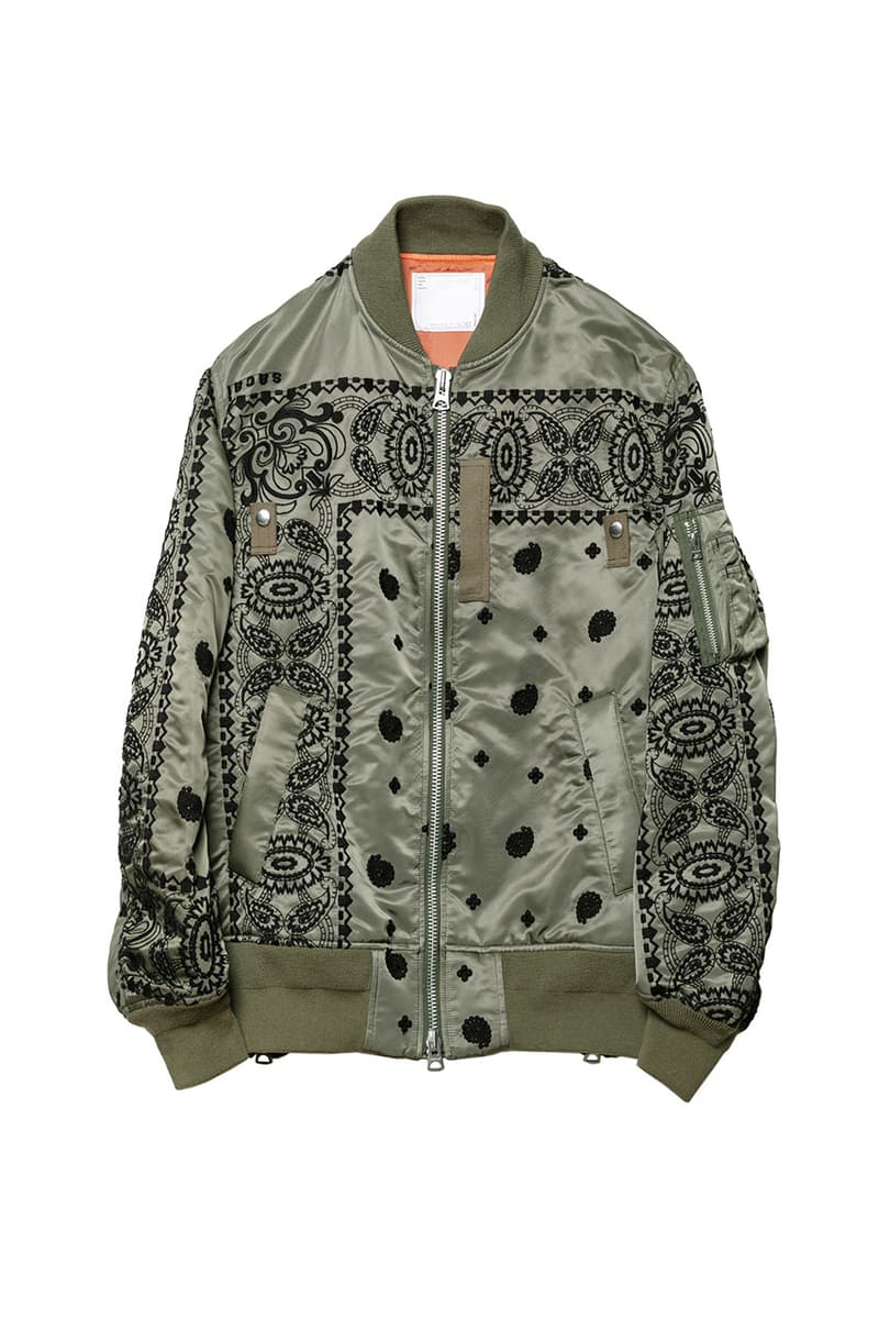 サカイ ジェム ドーバー 銀座 DOVER STREET MARKET GINZA DSM 限定展開の sacai gem からペイズリー柄を刺繍で施したMA-1が発売