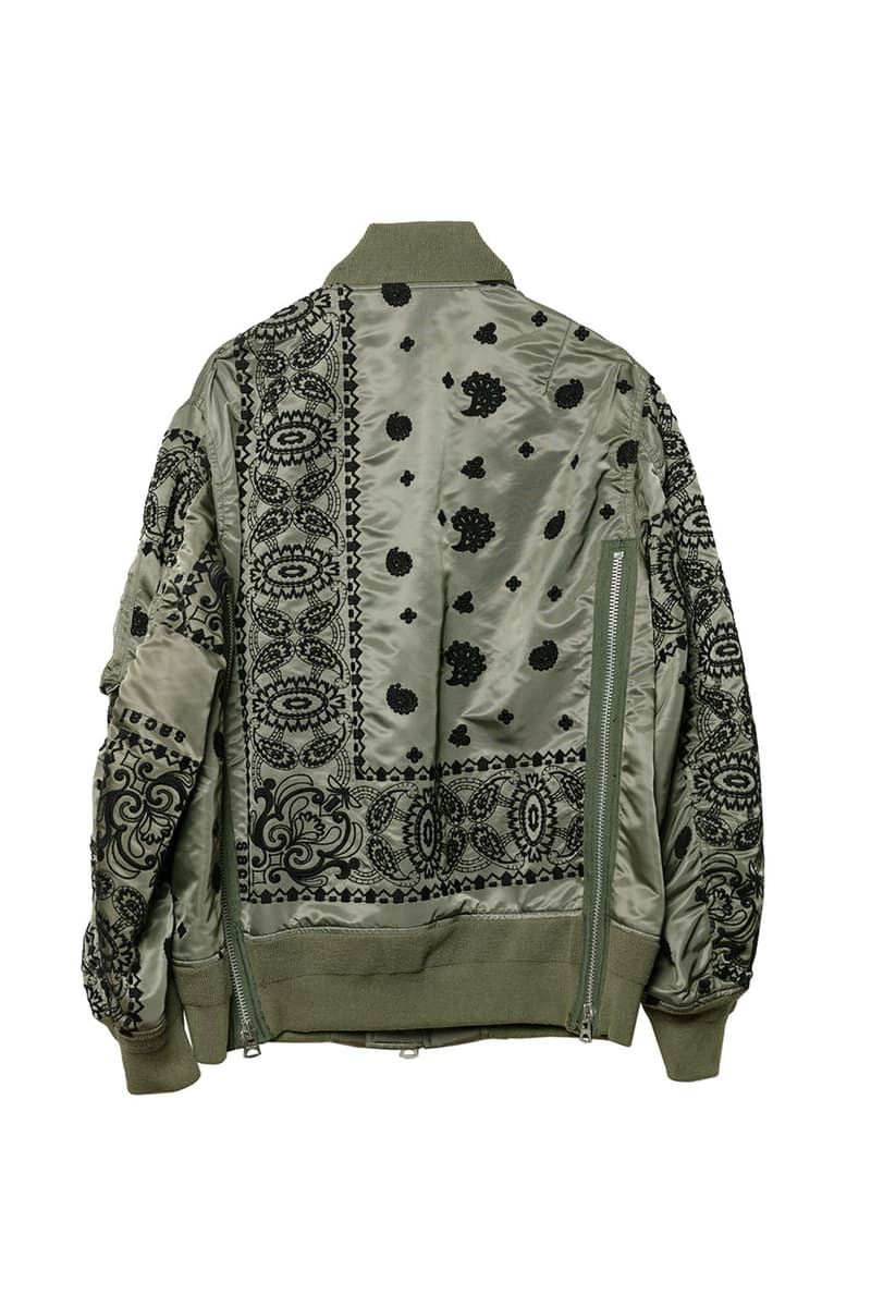 サカイ ジェム ドーバー 銀座 DOVER STREET MARKET GINZA DSM 限定展開の sacai gem からペイズリー柄を刺繍で施したMA-1が発売