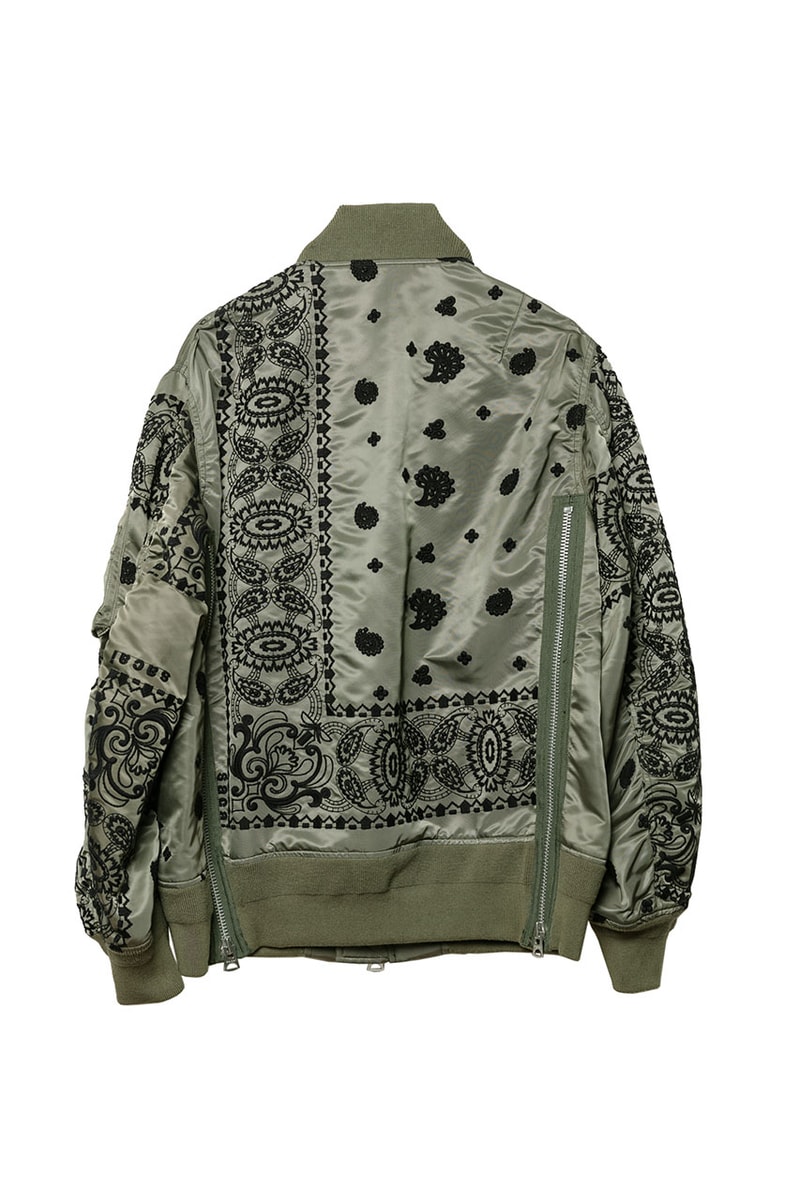 サカイ ジェム ドーバー 銀座 DOVER STREET MARKET GINZA DSM 限定展開の sacai gem からペイズリー柄を刺繍で施したMA-1が発売