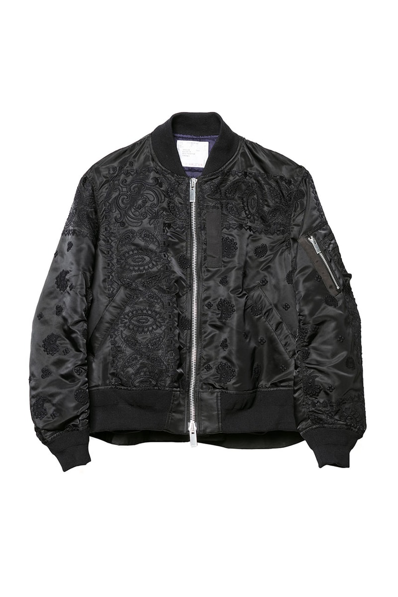 サカイ ジェム ドーバー 銀座 DOVER STREET MARKET GINZA DSM 限定展開の sacai gem からペイズリー柄を刺繍で施したMA-1が発売