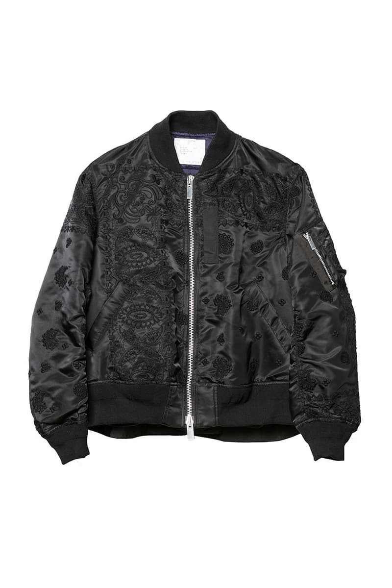 サカイ ジェム ドーバー 銀座 DOVER STREET MARKET GINZA DSM 限定展開の sacai gem からペイズリー柄を刺繍で施したMA-1が発売