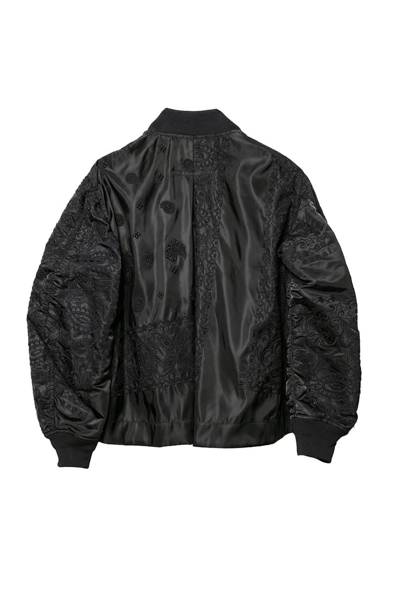 サカイ ジェム ドーバー 銀座 DOVER STREET MARKET GINZA DSM 限定展開の sacai gem からペイズリー柄を刺繍で施したMA-1が発売