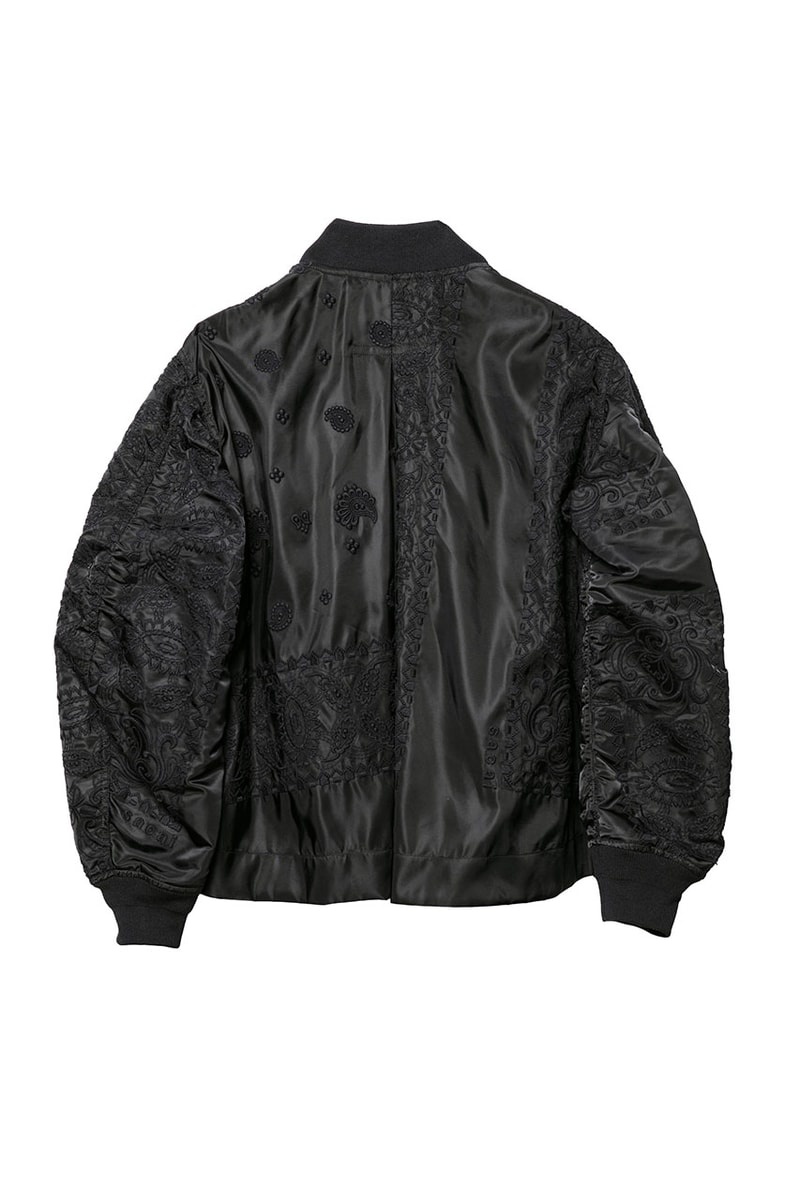 サカイ ジェム ドーバー 銀座 DOVER STREET MARKET GINZA DSM 限定展開の sacai gem からペイズリー柄を刺繍で施したMA-1が発売